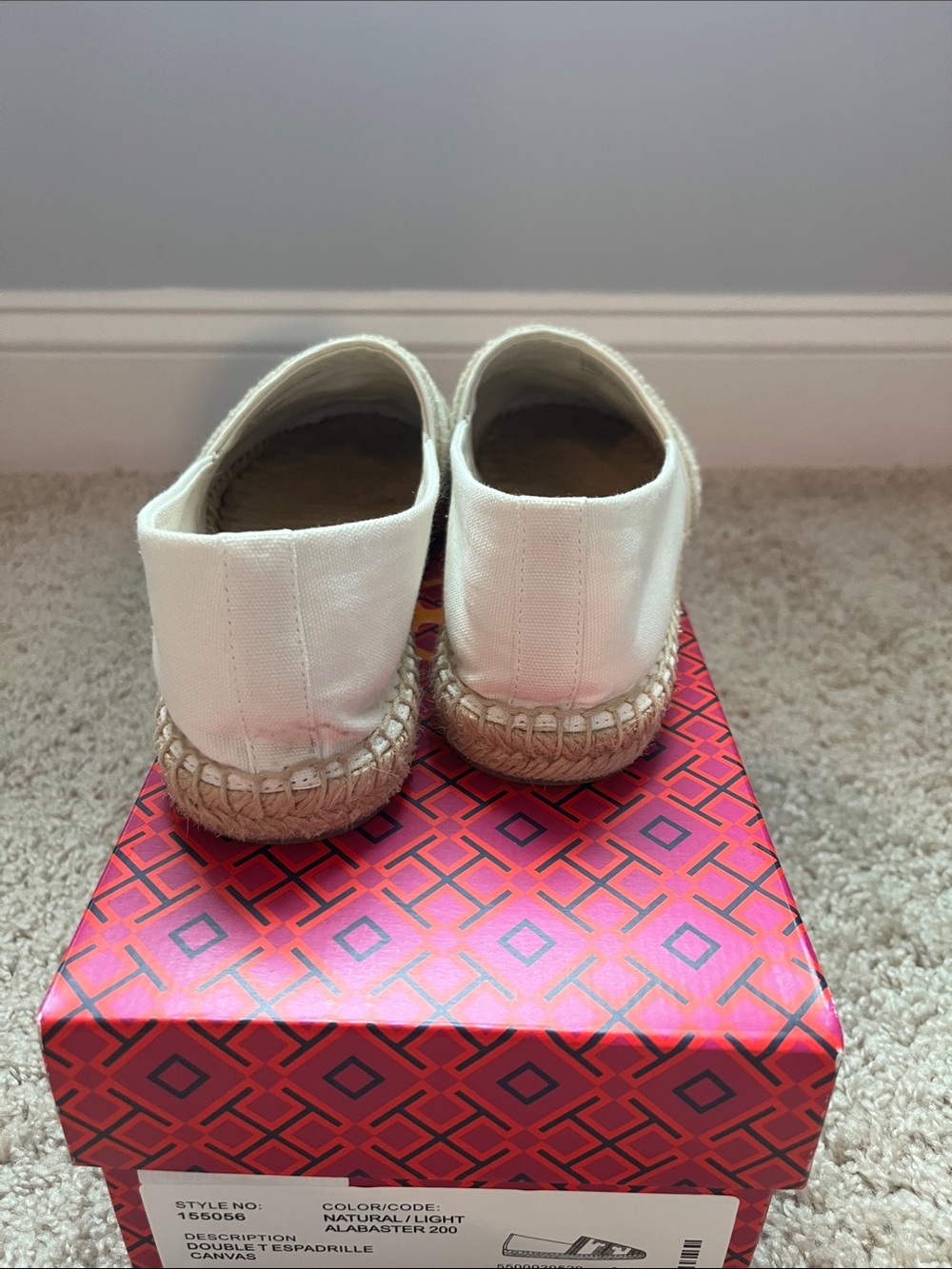 Tory Burch Cream Woven Espadrille Loafers - Picture 4 of 9
